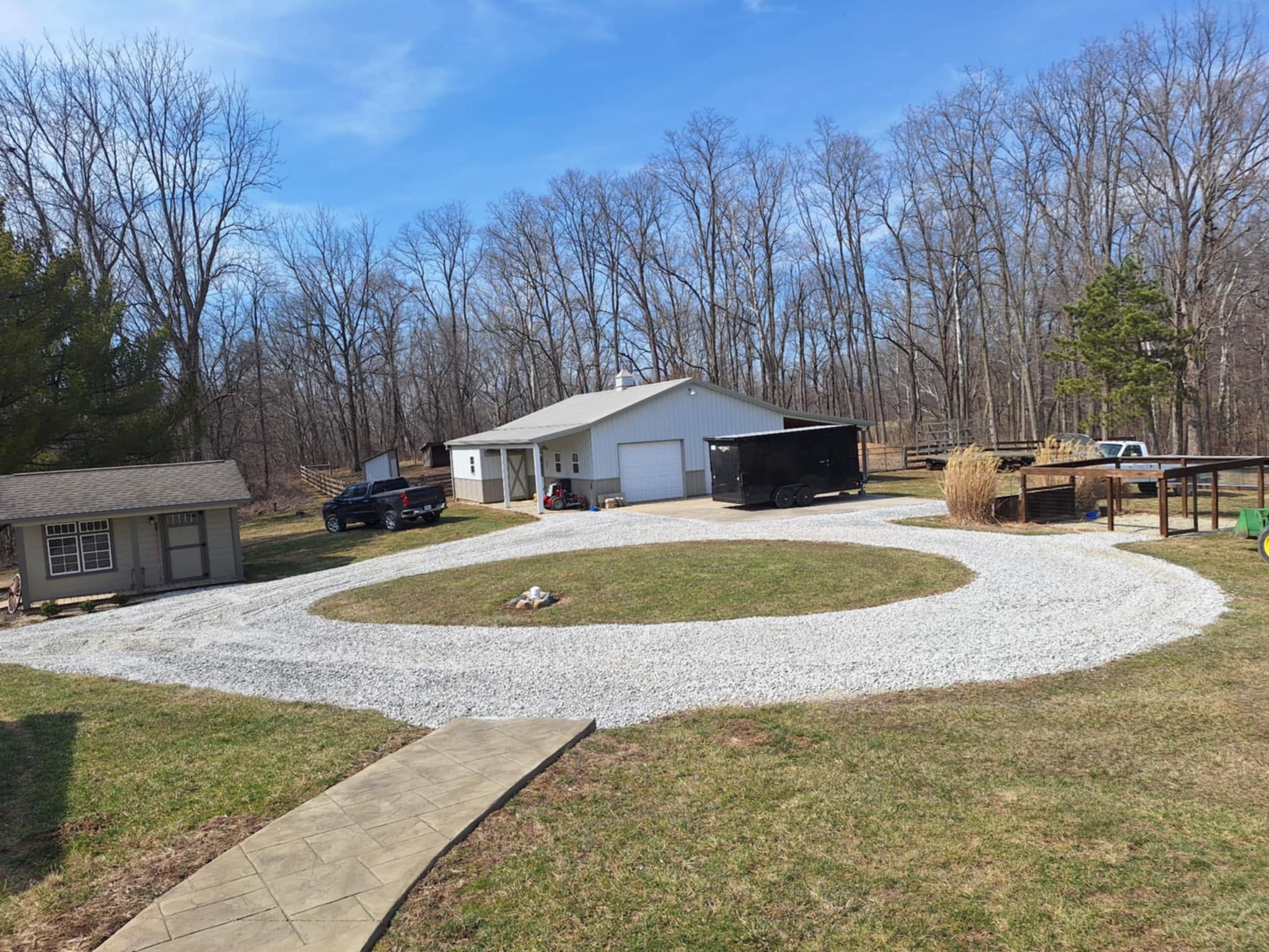 Finished gravel driveway